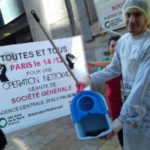 Appel à l'action géante de nettoyage de la Société Générale à Paris